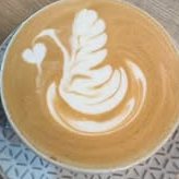 Latte with swan latte art