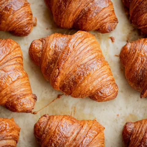 Freshly baked croissants