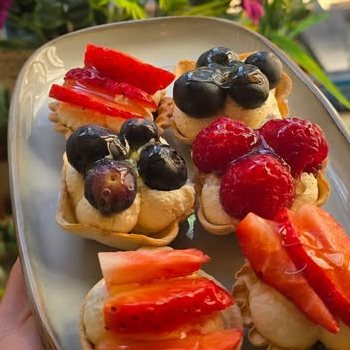 Fruit tartlets on a plate